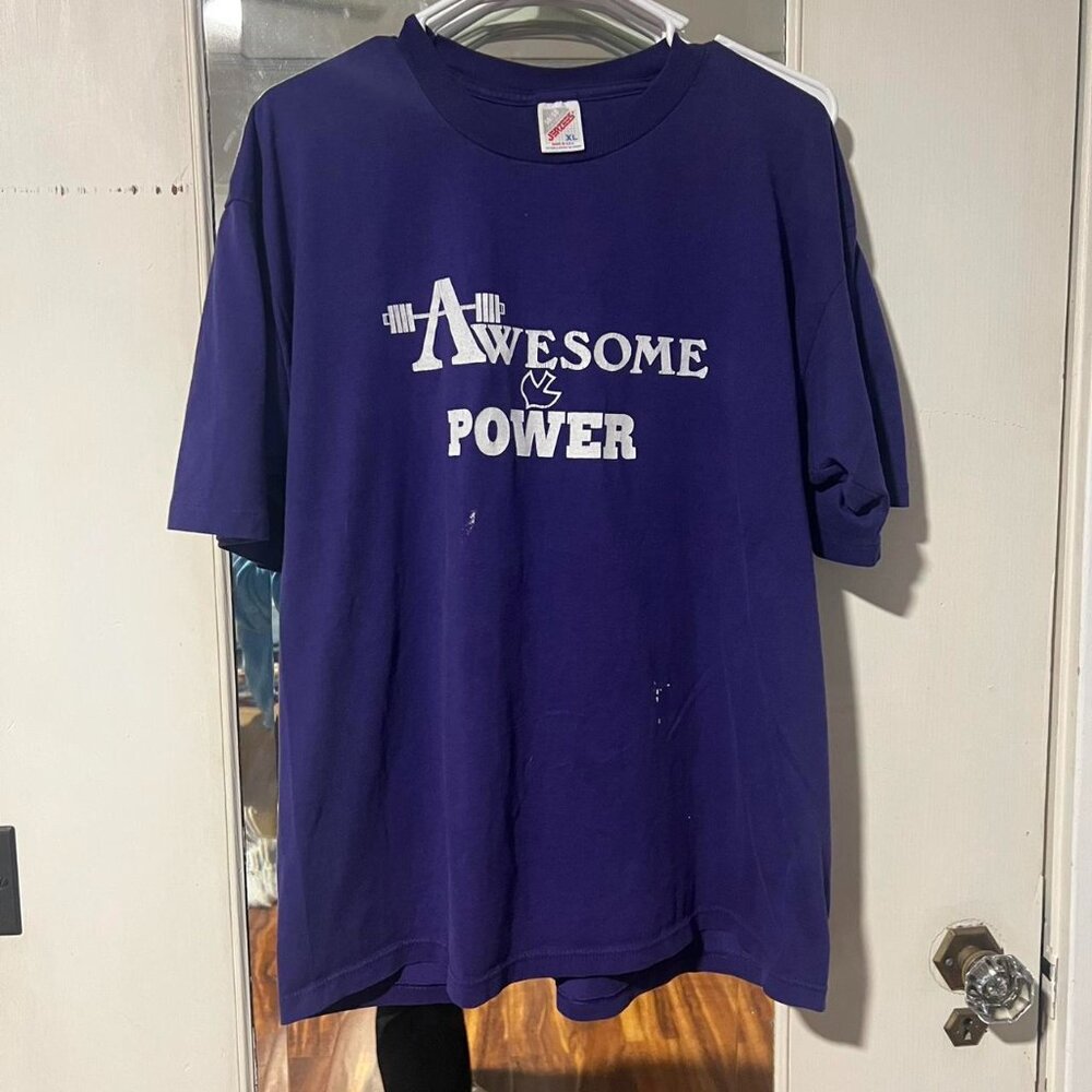 1990s purple and white "Awesome Power" tee